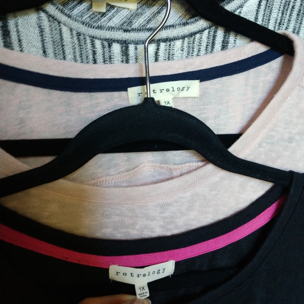 Sweaters shark bite Aline black pink stripe 1X - Picture 5 of 8